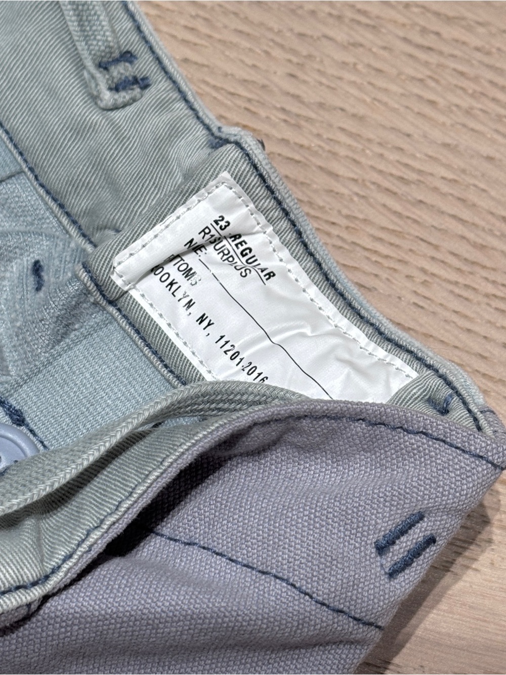 R13 CROPPED CARGO Faded Steel Blue Canvas - Picture 3 of 16